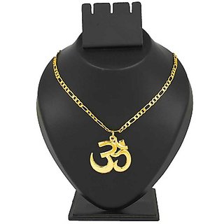                       Jaipur gemstone  - Pendant Locket Lord OM Ji Gold Plated  for Men,Women  Girls                                              