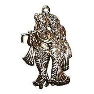                       Sterling  Silver  God Radha krishna Pendant for unisex Pure Silver Locket by JAIPUR GEMSTONE                                              
