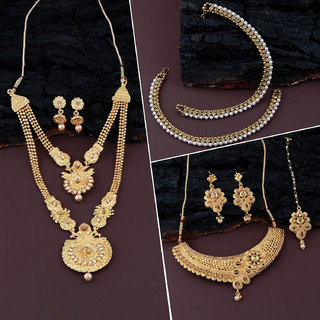 Buy Shreeji Jewellers Designer Traditional Choker And Long Necklace Set with Anklet Jewellery For Girls Women Online 685 from ShopClues