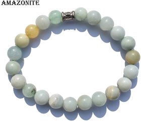Reshamm Amazonite Healing Properties Real Crystal Stone Bracelet For Good Fortune, Positivity, Growth Your Future, Money