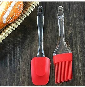 Eastern Club Spatula and Pastry Brush Set, Oil Brush for Cooking, Silicon Brush for Kitchen (Set of 2 ) (Assorted Color)