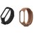 Microbirdss M4 Black and Brown For M3 And M4 Mi Band Strap Pack Of 2