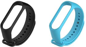 Microbirdss M4 Black And Sky Blue For m3 And M4 Mi Band Strap