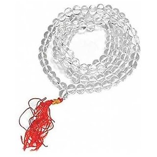                       Ceylonmine Stone Sphatik Beaded  Mala for Unisex                                              