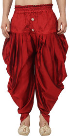 DISONE Red Silk Harem Pant for Men