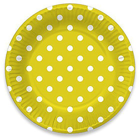 White  Yellow Polka dott tablewear ( Combo )