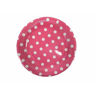 White  Light pink polka dott tablewear ( Combo )