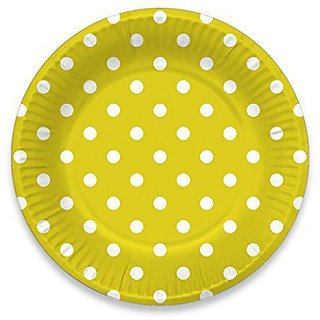 White  Yellow Polka dott tablewear ( Combo )
