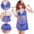 Babydoll Quinize Exotic Naughty Night Dress Blue for Girls FREE SIZE (Sensual Dress in Net)