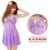 Hot Purple Exotic Naughty Night Dress for Women FREE SIZE (Eye Catchy Dress in Net)