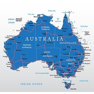 Style UR Home - Map of Australia Wallposter 2ft x 2 ft