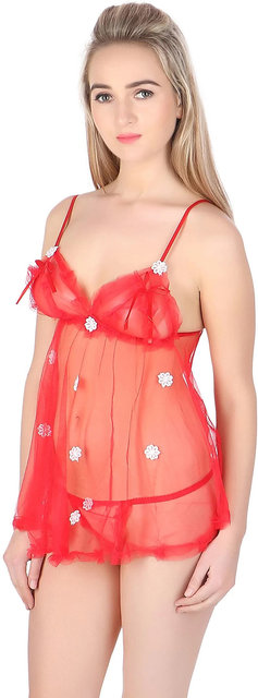 Buy Babydoll Sexy Naughty Night Dress Red Exotic for Girls FREE