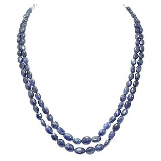                       Ceylonmine Designer Blue Sapphire  Stone Beads  Single Line Mala for Women & Men                                              