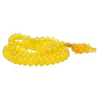 Yellow Sapphire Stone Beaded String Mala for Unisex by Ceylonmine Yellow Sapphire Stone Beaded String Mala for Unisex by Ceylonmine