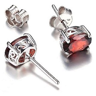                       Natural and Eligent Hessonite Stone Silver Earring by Ceylonmine                                              