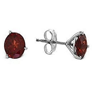                       Hessonite Stone Lab Certified Stone Silver Earring by Ceylonmine                                              