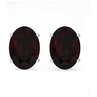                       Precious Hessonite Gemstone Certified  Silver Earring By Ceylonmine                                              