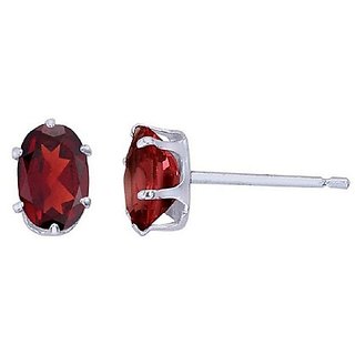                       Hessonite Stone Lab Certified Silver Earring By Ceylonmine                                              