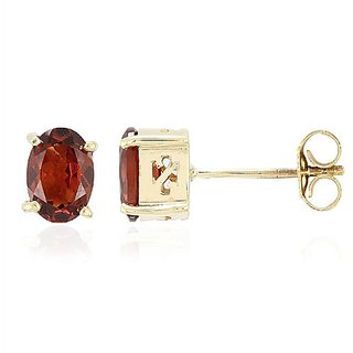                       Natural and Eligent Hessonite Stone Gold Plated Earring by Ceylonmine                                              