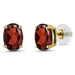                       Natural IGI Lab Certified Hessonite Stone Gold Plated Earring by Ceylonmine                                              