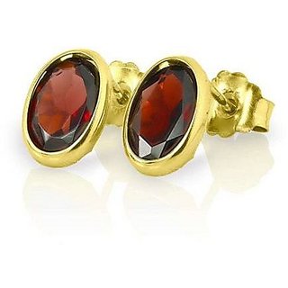                       Certified Hessonite stone  Astrological Stone Gold Plated Earring By Ceylonmine                                              