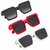 Black Red White Unisex Square Sunglasses Combo Of 3 Inspired From Badshah S