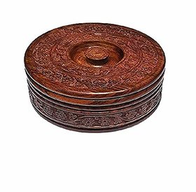 Innovative art works wooden sheesham chapati box/wooden chapati container/chapati storage box