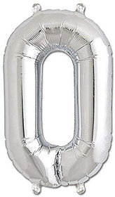 16 inch inch Numerical 0 Silver Balloon for baby shower, birthday, annversary, wedding decoration,