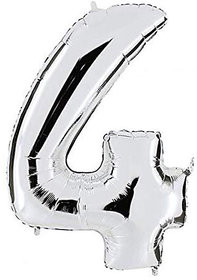 16 inch Numerical 4 Silver Balloon for baby shower, birthday, annversary, wedding decoration, balloon bouquet,