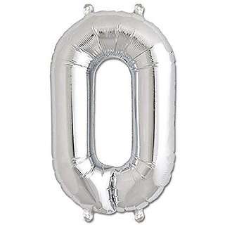 16 inch inch Numerical 0 Silver Balloon for baby shower, birthday, annversary, wedding decoration,