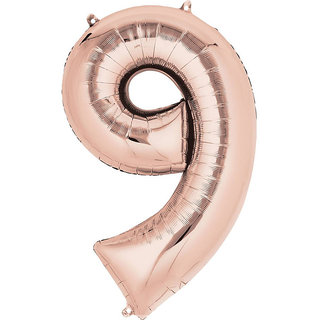                       16 inch Numerical 9 Rose Gold Balloon for baby shower, birthday, annversary, wedding decoration, balloon bouquet,                                              