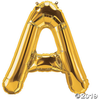                       16 inch inch Letter A Gold Balloon for baby shower, birthdya, annversary, wedding decoration, balloon bouquet,                                              