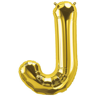                       16 inch inch Letter J Gold Balloon for baby shower, birthdya, annversary, wedding decoration, balloon bouquet,                                              