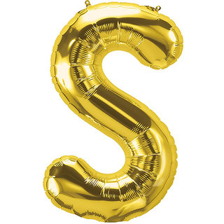                       16 inch inch Letter S Gold Balloon for baby shower, birthdya, annversary, wedding decoration, balloon bouquet,                                              