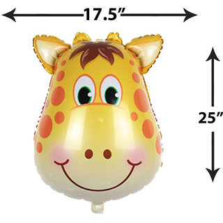                       Hippity Hop Printed Large Giraffe Head Foil Balloon Balloon Jungle Theme (Multicolor, Pack Of 1)                                              