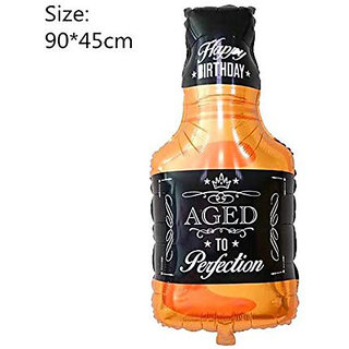                       Hippity Hop Exclusive Birthday Helium Balloon Xl 34 Aged To Perfection Whiskey Bottle Super Shape Mylar Foil Balloon                                              