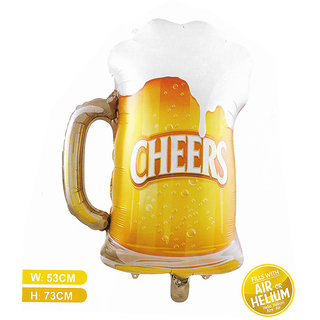                       HIPPITY HOP Decoration Beer Mug Cheers Foil Balloons, Large Size Thickened Foil Mylar Helium Balloons for Wedding,                                              