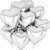 Hippity Hop Heart Shape Foil Mylar Helium Ballon 18 Balloon Birthday Party Decoration Foil Balloons (Silver)