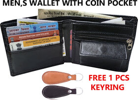 Eaglebuzz Leather wallet with 1 PCS Key Ring