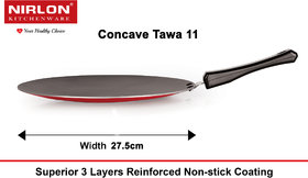 Nirlon PFOA Free Non-Stick Gas Compatible Concave Roti Tawa, 26cm