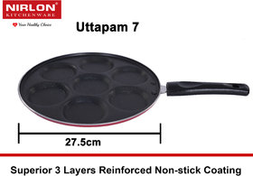 NIRLON Non Stick Pancake Maker/Uttapam Maker 7 Cavity Tawa 27.5 cm diameter