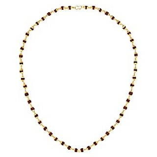                       Ceylonmine -Gold Plated Caps Shiva God Rudraksha Mala Long Chain for Men and Boys                                              