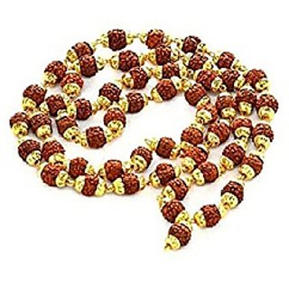                       Rudraksha Gold Plated Caps Mala For Men And Women By Ceylonmine                                              