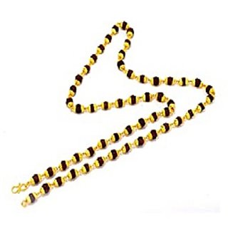                       Gold Plated Caps Rudraksh Beads Mala By Ceylonmine                                              