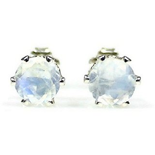                       Natural Stone Silver Earring Moonstone  by Ceylonmine                                              