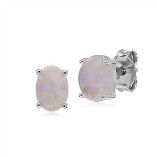                       Natural Lab certified Stone Silver Moonstone Earring by Ceylonmine                                              