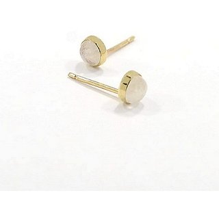                       Natural Lab certified Stone Gold Plated Moonstone Earring by Ceylonmine                                              