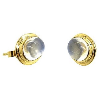                       Gold Plated Classic Moonstone Earring by Ceylonmine                                              