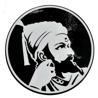photo Shivaji Maharaj Painting Black And White chatrapati shivaji maharaj round decorative motorcycle design sticker for all bikes and car black white