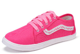 eDESIRE Women's Pink Canvas Sneaker Sports Shoes